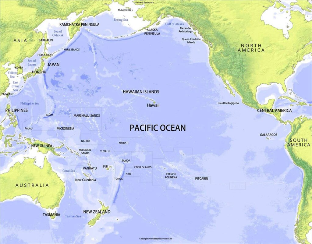 3 Free Printable World Map With Pacific Ocean Map In Pdf World Map