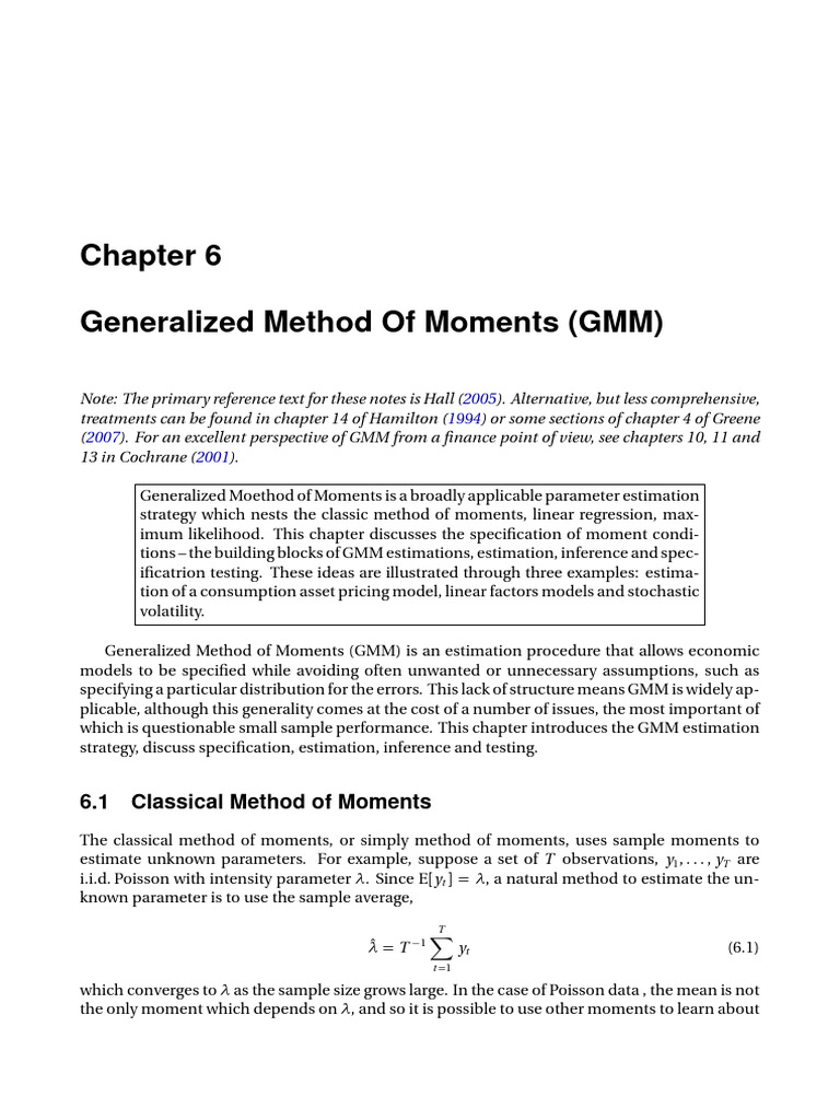 An Introduction To The Generalized Method Of Moments Gmm Gmm R 2