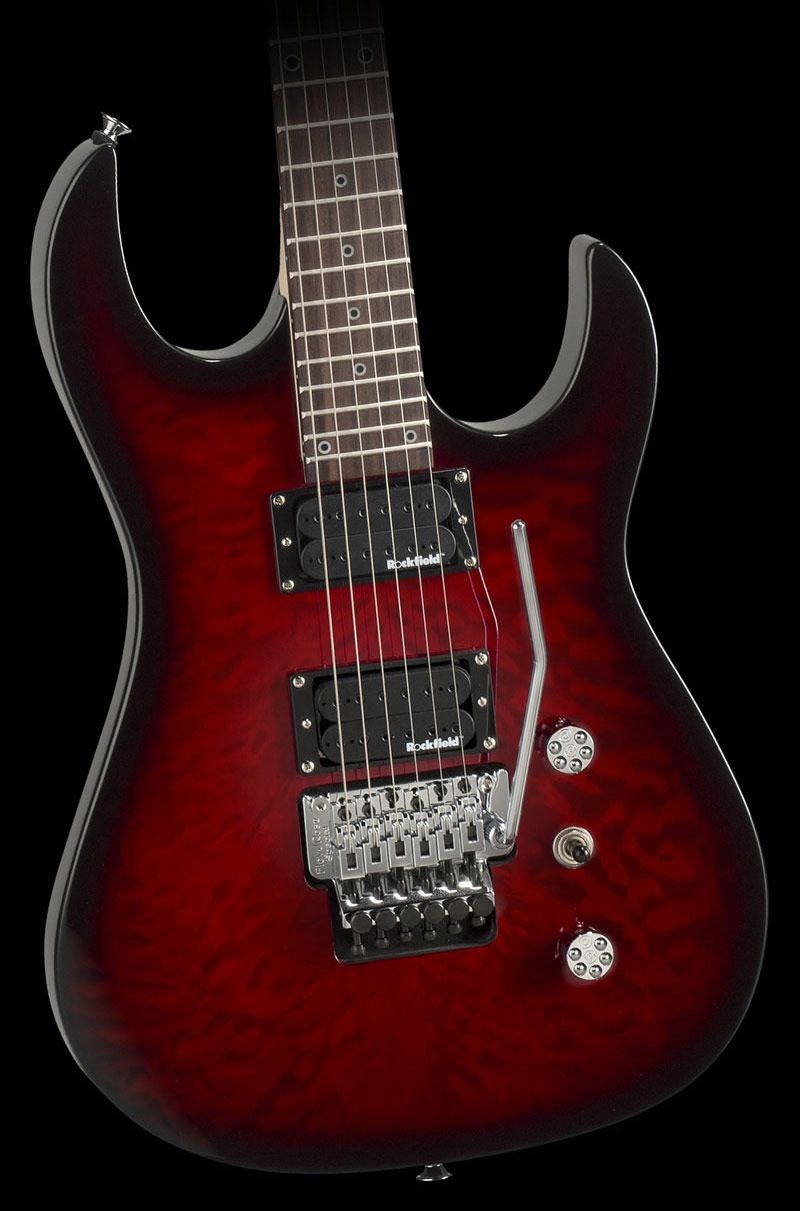 Awesome Red Electric Guitar With Black On The Outside Guitar Red