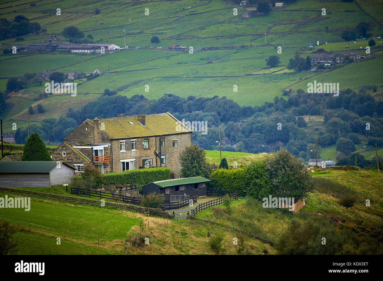 Calder Valley At Mount Tabor Hamlet In Calderdale West Yorkshire