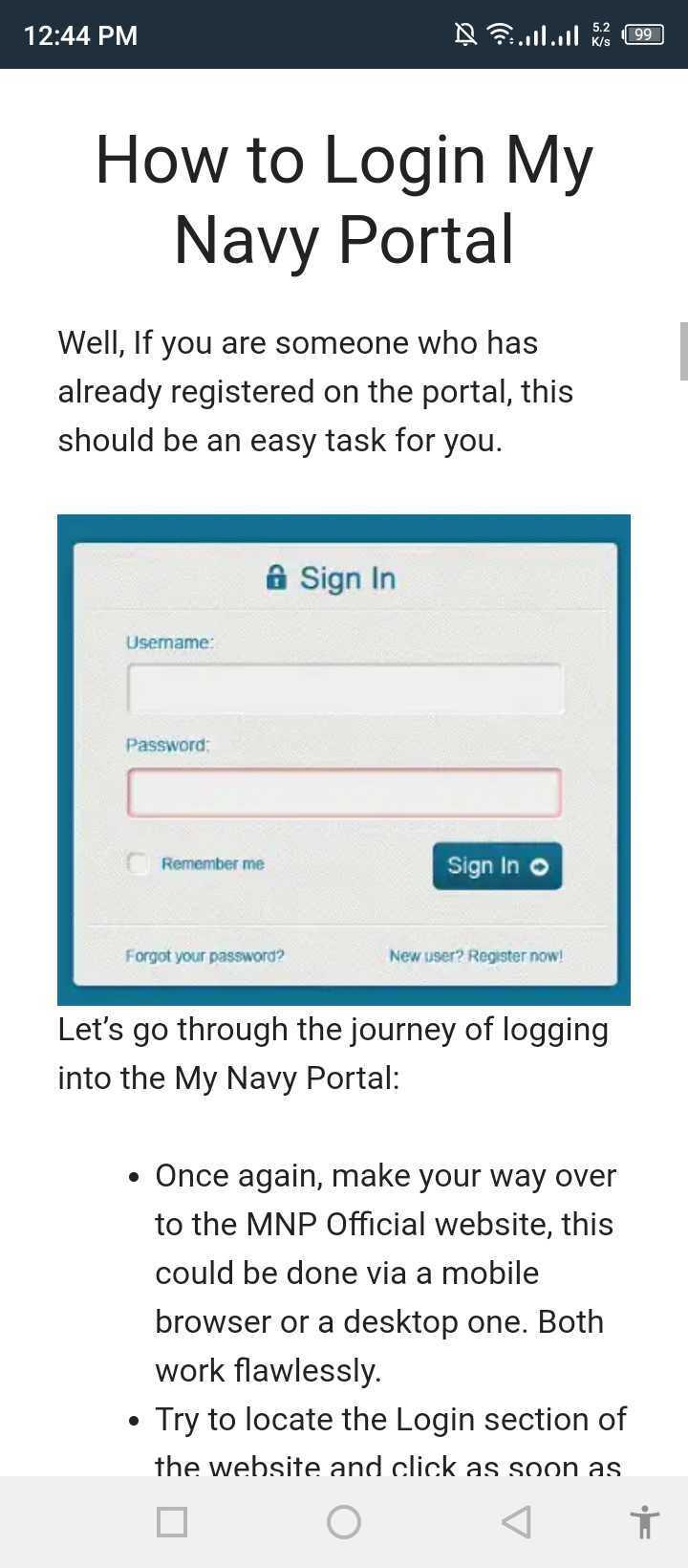 My Navy Portal Android Applion