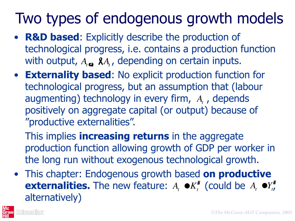 Ppt Productive Externalities And Endogenous Growth Powerpoint